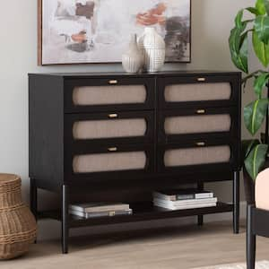 Shirin Black 6-Drawer 47.2 in. Dresser