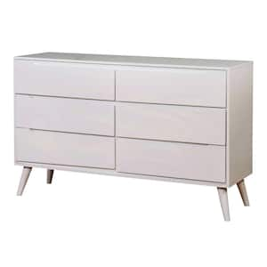 Mackie White 6-Drawer 58 in. W Dresser