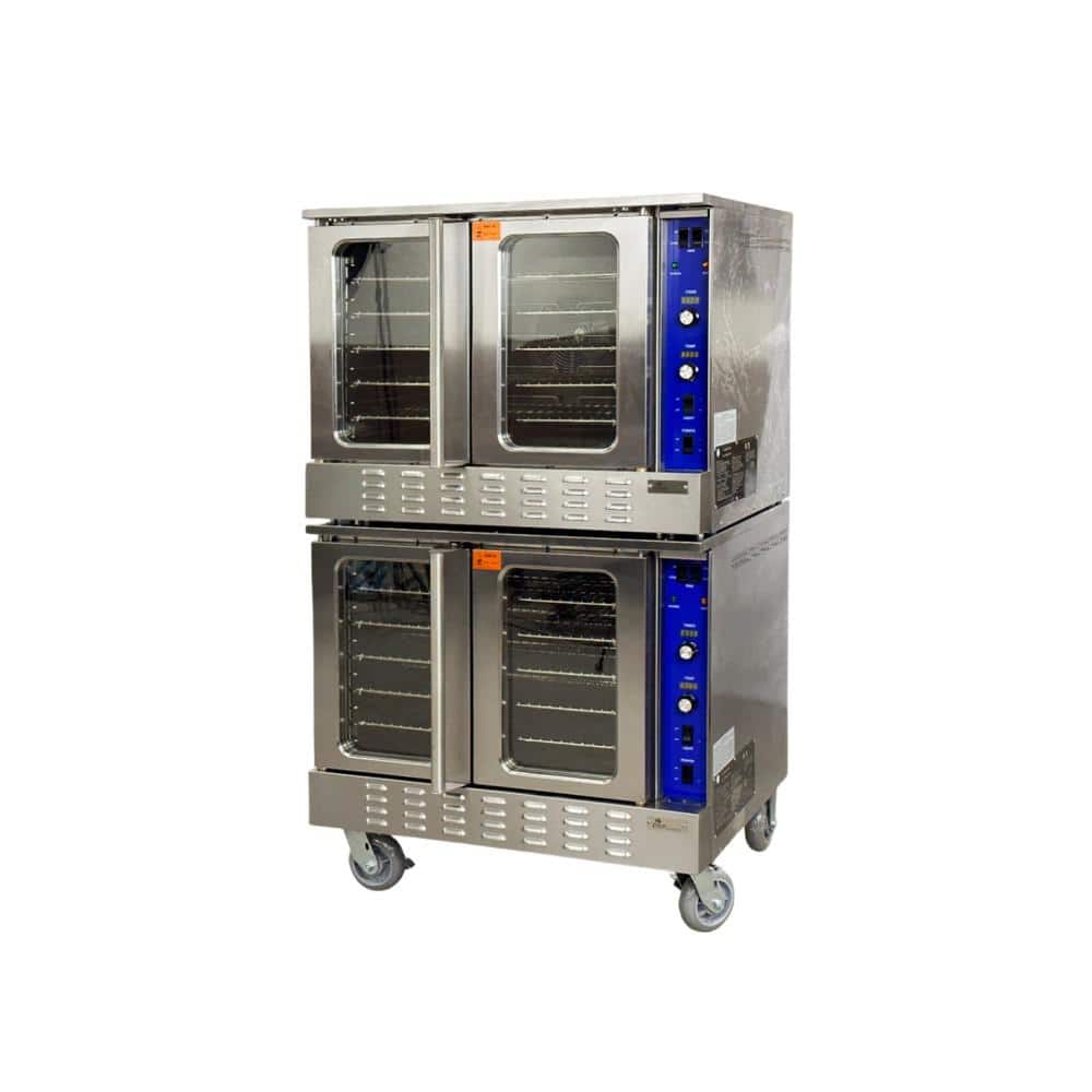 38 in. Double Deck Commercial Electric Convection Oven three phase 108,000 BTU 208-Volt