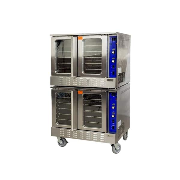 Cooler Depot 38 in. Double Deck Commercial Electric Convection Oven one phase 108,000 BTU 240-Volt