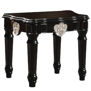 Ernestine 26 in. Black Square Wood End Table