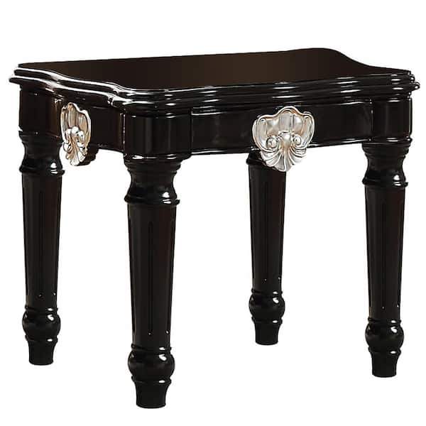 Acme Furniture Ernestine 26 in. Black Square Wood End Table