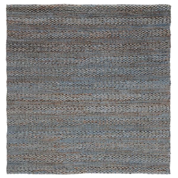 SAFAVIEH Natural Fiber Gray 4 ft. x 4 ft. Solid Color Square Area Rug