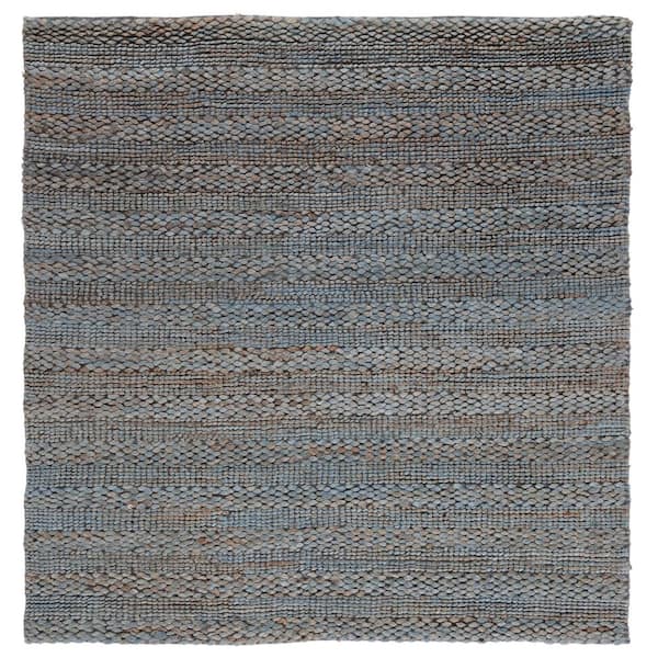 SAFAVIEH Natural Fiber Gray 4 ft. x 4 ft. Solid Color Square Area Rug