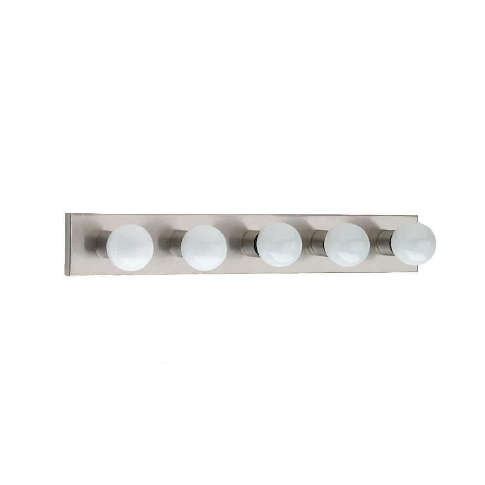 Brushed Stainless Steel 5-Light Dimmable Vanity Fixture