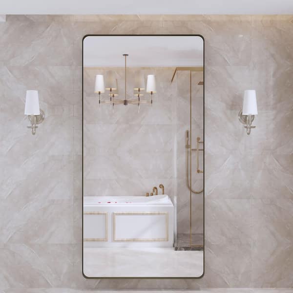 72 in. W x 36 in. H Large Rectangular Framed Wall Mounted Bathroom Vanity Mirror in Brushed Bronze