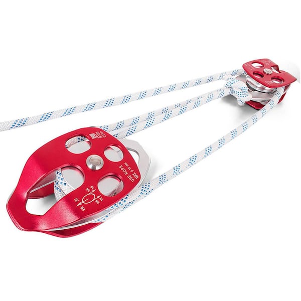 Twin Sheave Block and Tackle 1/2 in. x 150 ft. Twin Sheave Block with Braid Rope 30-35KN 6600-7705 lbs. Trailer Kit