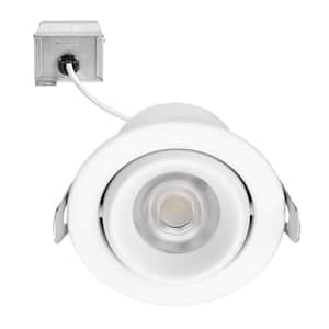 2 in. 5 CCT Adjustable LED Slim Gimbal Downlight, 400 Lumens, Color Selectable 2700K-5000K, 30° Directional Tilt