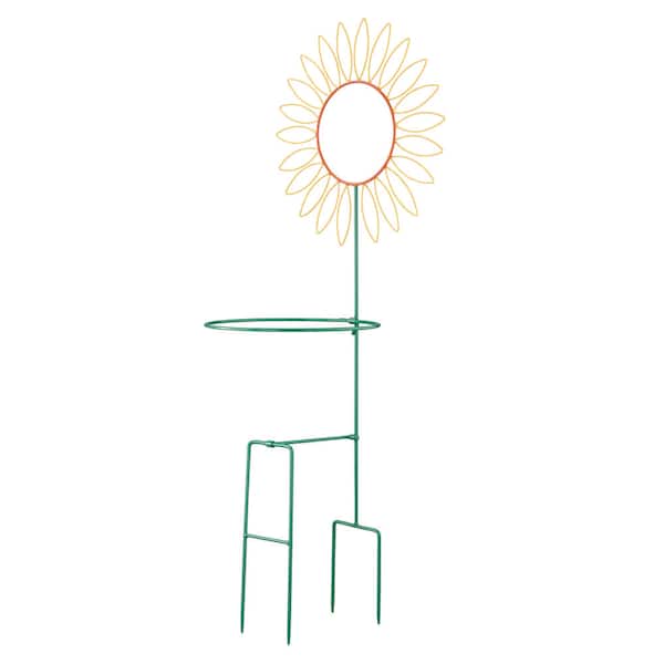 Vigoro 36 in. H Yellow Flower Iron Decorative Planter Stake