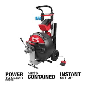 MX FUEL Lithium-Ion Cordless Sewer Drum Machine with Battery