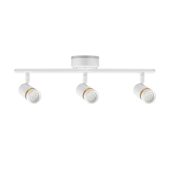 Hampton Bay Boedy 2 ft. 3Light Smart Matte White Integrated LED Fixed