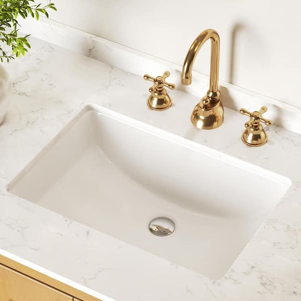 21 in. L x 15 in. W Rectangular Undermount Bathroom Sink with Overflow in White Vitreous China
