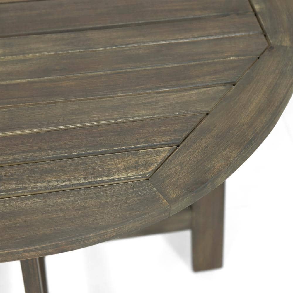 Gray Acacia Wood 3-Piece Foldable Outdoor Bistro Set