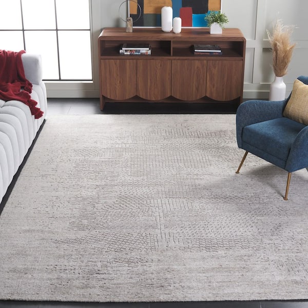 Mirage 10 ft. x 14 ft. Beige/Light Brown Distressed Geometric Area Rug