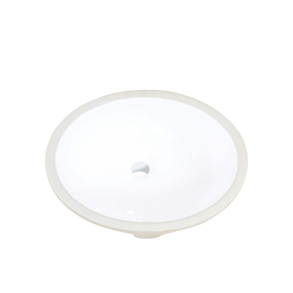 Altair 15.2'' White Ceramic Oval Undermount Bathroom Sink