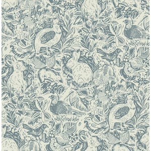 Revival Blue Fauna Paper Strippable Roll (Covers 56.4 sq. ft.)