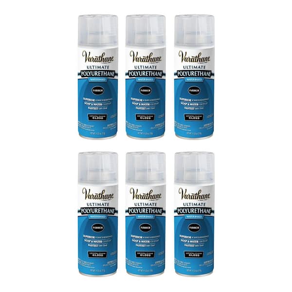 Varathane 11.25 oz. Clear Gloss Water-Based Interior Polyurethane Spray Paint (6-Pack)