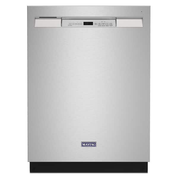 Maytag 24 in. Fingerprint Resistant Stainless Front Control Built-In Tall Tub Dishwasher with Dual Power Filtration, 50 dBA