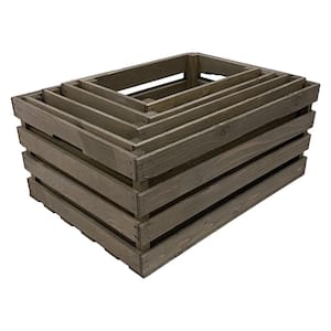 Nested Crate Set in Weathered Gray (5-Pack)