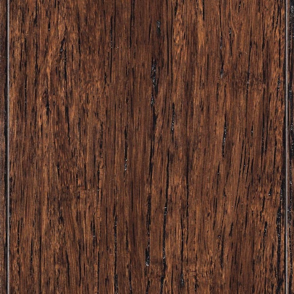 HOMELEGEND Wire Brushed Strand Woven Tobacco 3/8 in. x 3-7/8 in. x 36-1/4 in. Length Solid Bamboo Flooring (23.41 sqft /case)