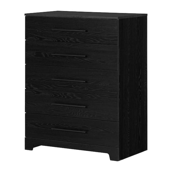 South Shore Primo Black Oak 33 in. Chest of Drawers