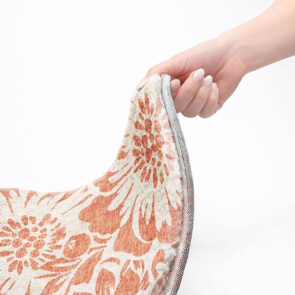 Dream Shag Premium Machine Washable Abstract ADS551 Salmon 5 ft. x 7 ft. 6 in. Area Rug