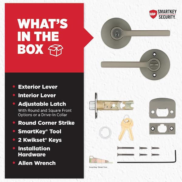 Kwikset Halifax Gunmetal Keyed Entry Round Door Handle featuring