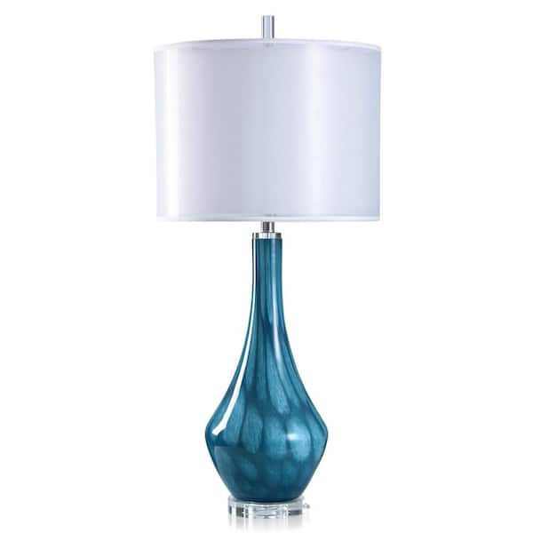 StyleCraft Cameron 35.25 in. Blue Lamp L331024DS - The Home Depot