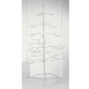 36 in. White Metal Ornament Tree with Hanging Branches