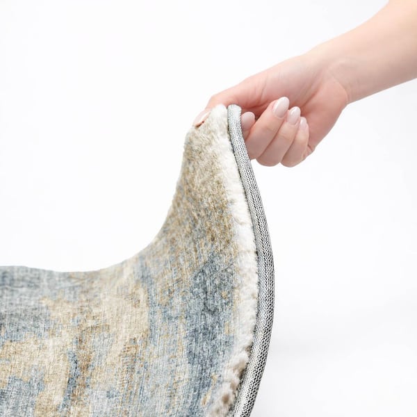 Dream Shag Premium Machine Washable Abstract ADS71 Blue 10 ft. x 14 ft. Area Rug