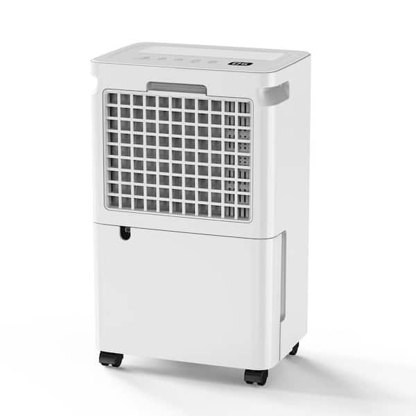 30 pt. 2,000 sq.ft. Portable Dehumidifier in White with Drain Hose, 0.42 Gal. Bucket, 41 dB, Cloth Drying, Child Lock