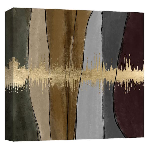 PTM Images ''Golden Earth Geode'' Canvas Abstract Wall Art 15 in. x 15 in.