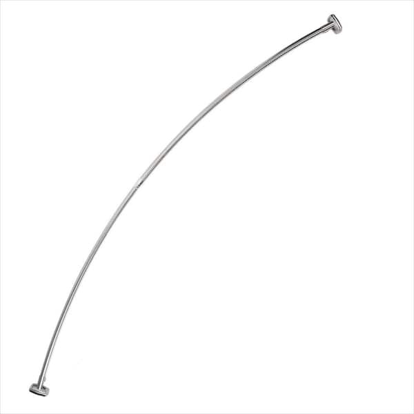 Wudkey 1-Piece Adjustable Curved Shower Rod in Silver, 42 in.-72 in. Stainless Steel Extra Wide Shower Curtain Rod