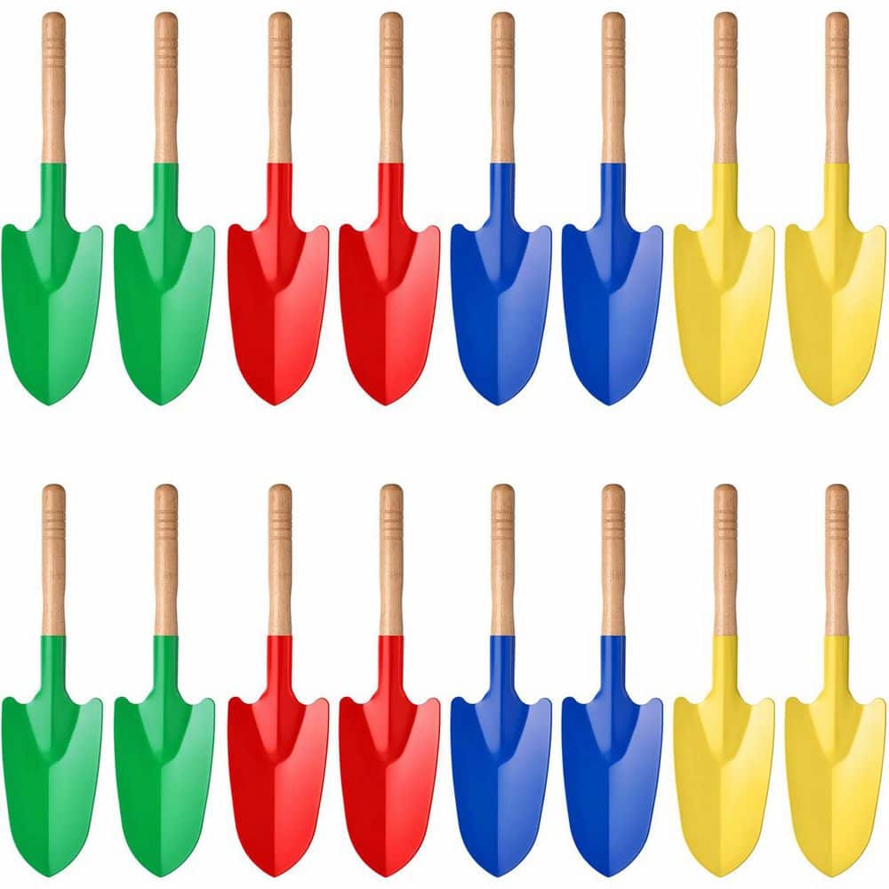 12 pcs Wooden Handle Metal Shovel Set for Kids Gardening Planting Digging Sand Beach Play Assorted Colors price history on PriceWatchPro