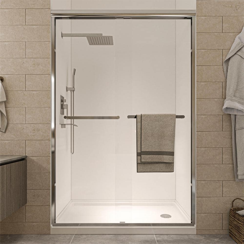 34''-35.5'' Black Aluminum Frameless Bi-Fold Shower Door