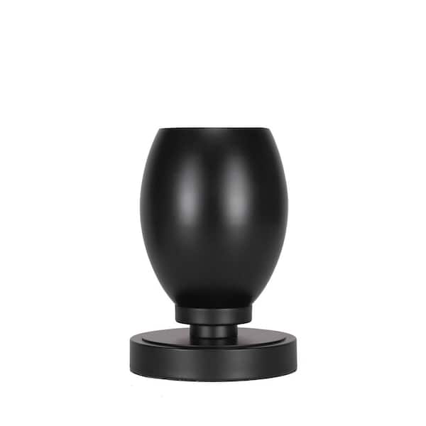 Unbranded Quincy 8 in. Matte Black Accent Lamp with Glass Shade