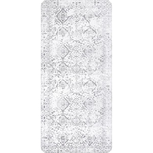 nuLOOM Odell Light Gray 2 ft. x 3 ft. Oriental Anti Fatigue Kitchen or Laundry Room Area Rug Comfort Mat