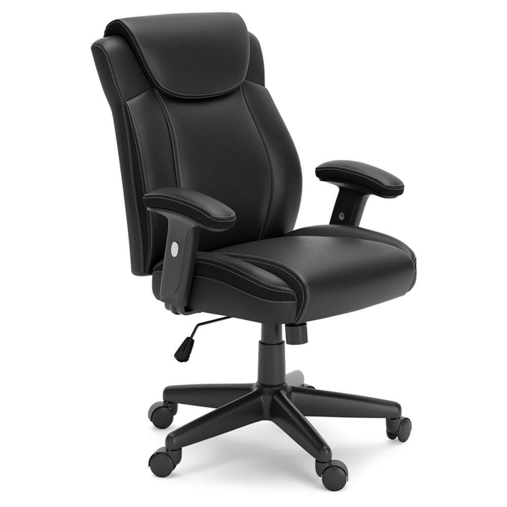 Black Faux Leather Adjustable Executive Swivel Chair