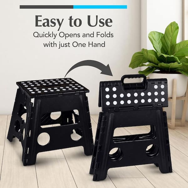 Phewnyzo 13 in. Plastic Outdoor Laundry Folding Step Garden Stool