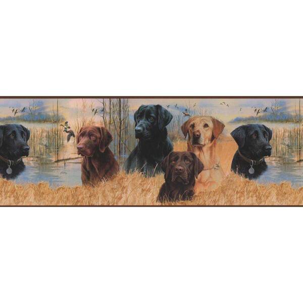 York Wallcoverings Lake Forest Lodge Working Dogs Wallpaper Border