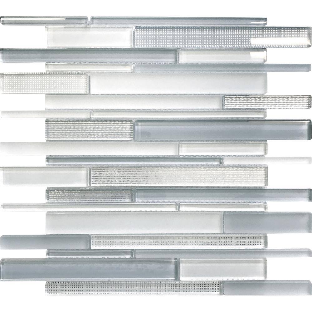White Blue 11.8 in. x 12.2 in. Linear Polished and Matte Finished Glass Mosaic Tile (12 Cases, 60 sq. ft./Pallet) price history on PriceWatchPro