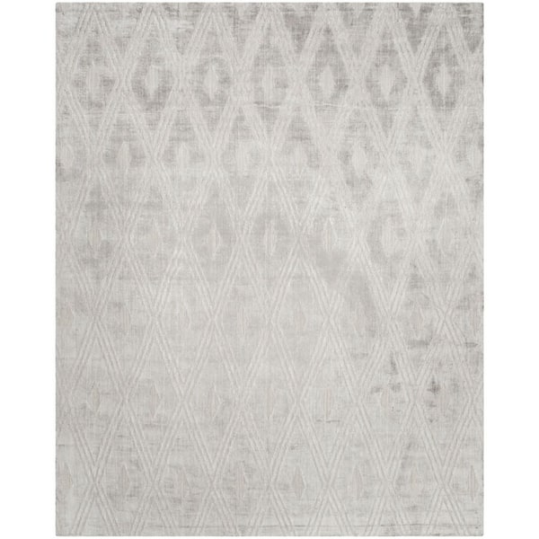 Silver Diamond Pattern Rug SAFAVIEH Mirage 9 ft. x 12 ft. Silver Diamond Geometric Area Rug ...