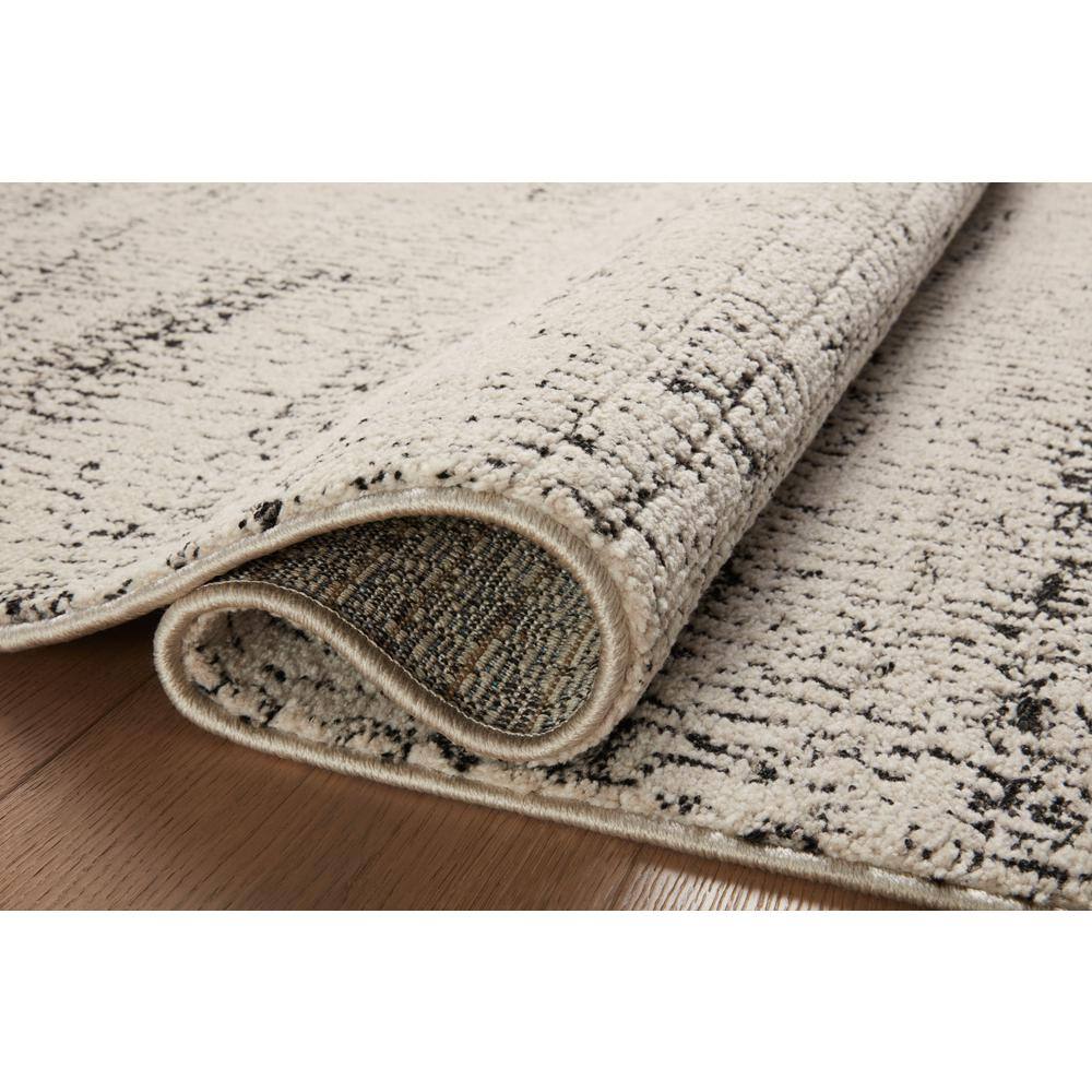 Oatmeal Charcoal Geometric Hand-knotted Synthetic Rug 2'-7" x 4'