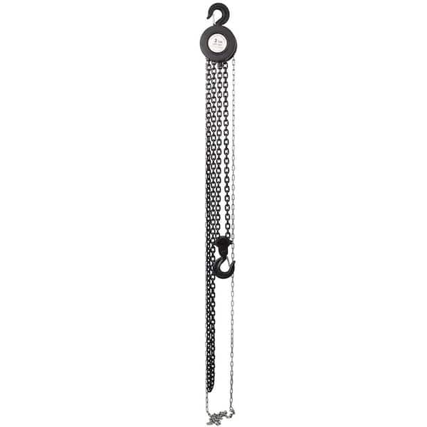 maocao hoom Chain Hoist 6600 lbs. 3T Capacity 10 ft. with 2 Heavy Duty Hooks, Manual Chain Hoist Steel Construction, Black