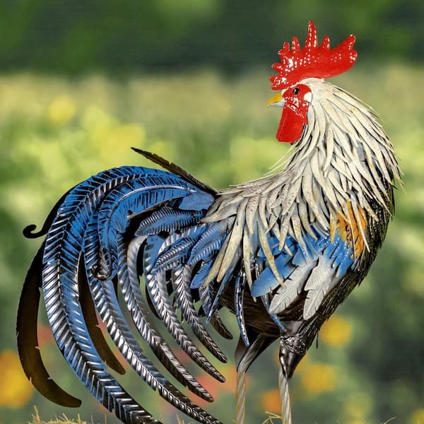 Zaer Ltd. International 28 in. Tall Iron Painted Rooster &quot