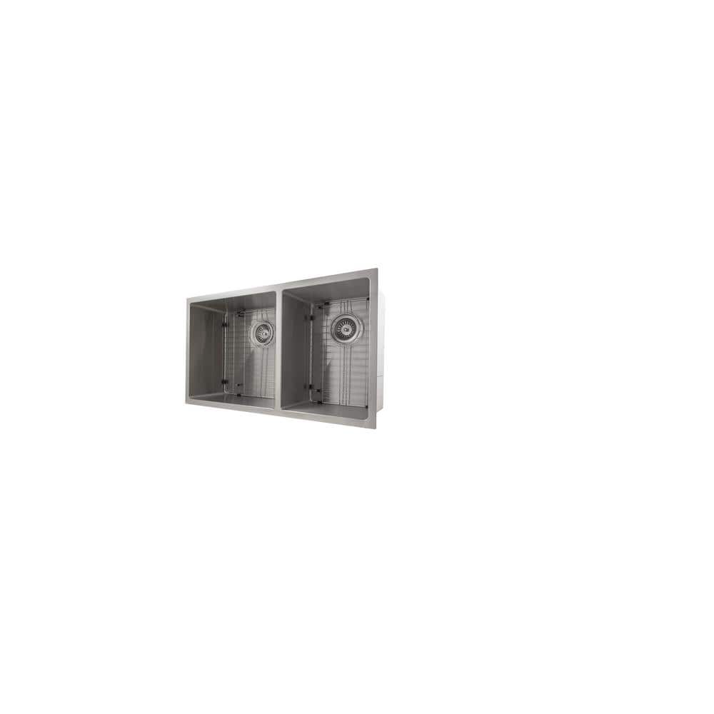 Chamonix 33" Stainless Steel Double Basin Undermount Kitchen Sink