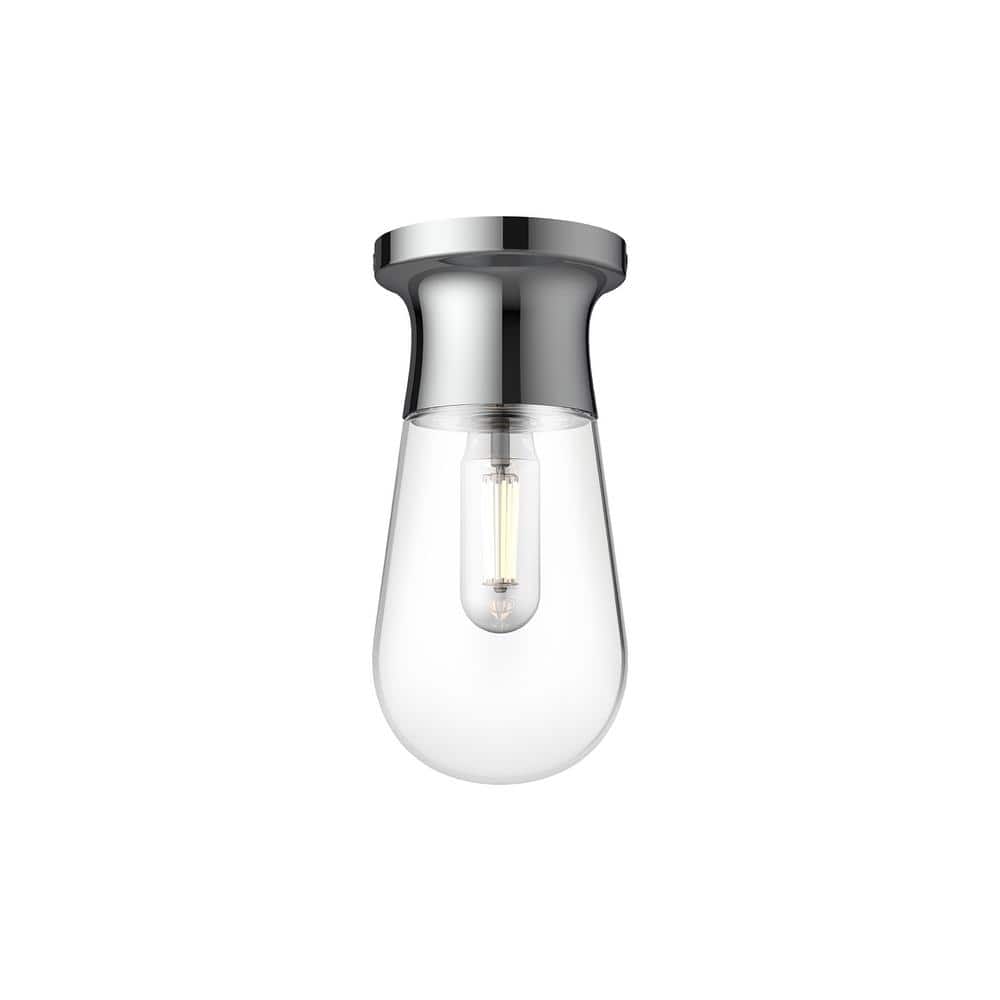 Marcel Chrome and Glass Teardrop Flush Mount Light