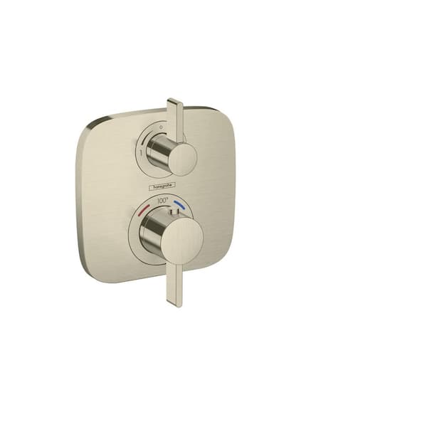 Hansgrohe Ecostat E 2-Handle Shower Trim Kit in Brushed Nickel Valve Not Included