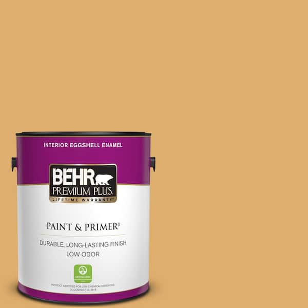BEHR PREMIUM PLUS 1 gal. #320D-5 Sweet Maple Eggshell Enamel Low Odor Interior Paint & Primer