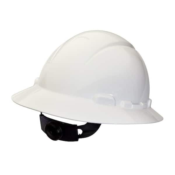 3M White Full-Brim Non-Vented Hard Hat with Ratchet Adjustment